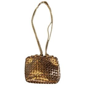 Vintage Barbara Bolan Woven‎ Shoulder Bag, Small, EUC, Silver/Gold